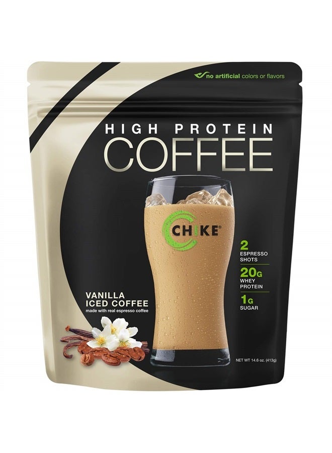 Chike Vanilla High Protein Iced Coffee, 20 G Protein, 2 Shots Espresso, 1 G Sugar, Keto Friendly and Gluten Free, 14 Servings (14.6 Ounce) - Image 1
