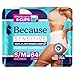 Because Adult Incontinence Underwear for Sensitive Skin Women Premium Overnight Disposable Briefs Anti Odor White SmallMedium Absorbs 6 Cups 64 Count 4 Packs of 16 - Image 1
