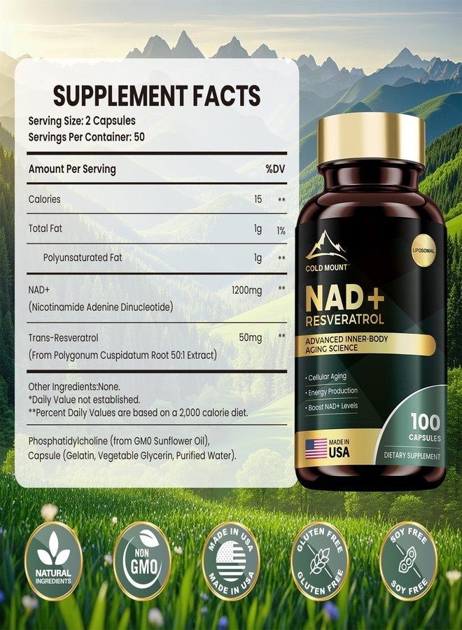MEGNETA Liposomal NAD+ Supplement 1200mg with Trans Resveratrol - Boost NAD+ Levels, Energy & Anti-Aging Support - Vegan, 100 Capsules - Image 4