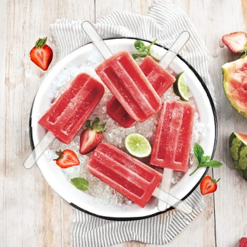 metulip 50 Pieces Acrylic Popsicle Stick 4.5"" Cakesicle Sticks Reusable Mirror Ice Cream Sticks Transparent Ice Pop Sticks Clear Acrylic Sticks For Diy Crafts - Image 3