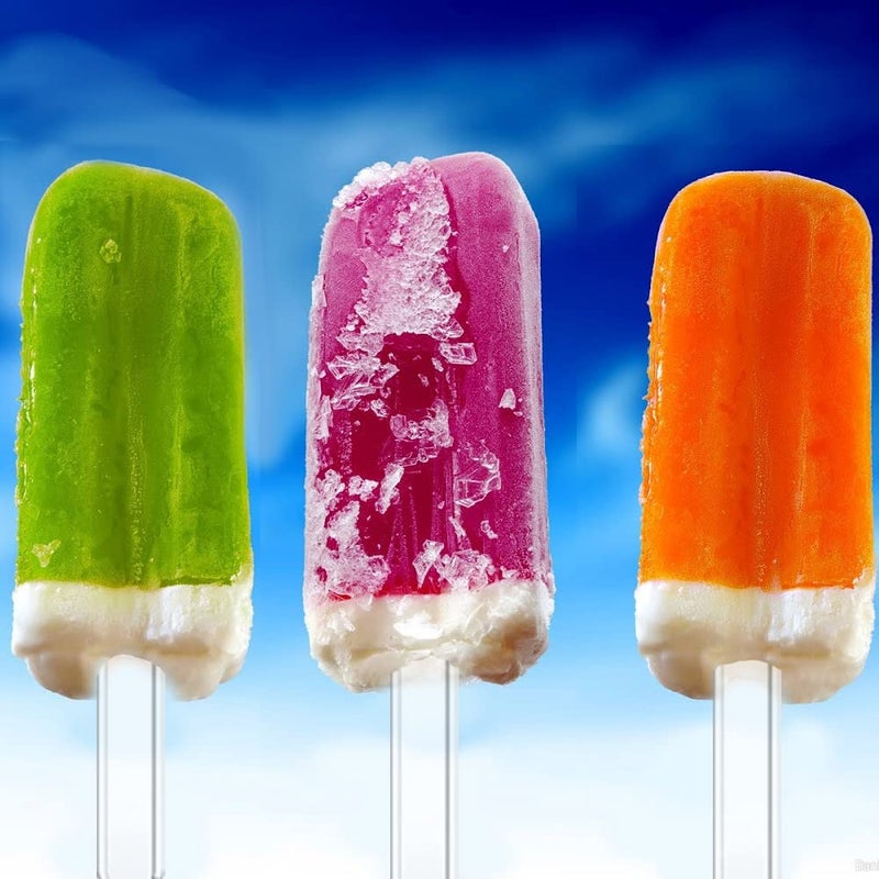 metulip 50 Pieces Acrylic Popsicle Stick 4.5"" Cakesicle Sticks Reusable Mirror Ice Cream Sticks Transparent Ice Pop Sticks Clear Acrylic Sticks For Diy Crafts - Image 4