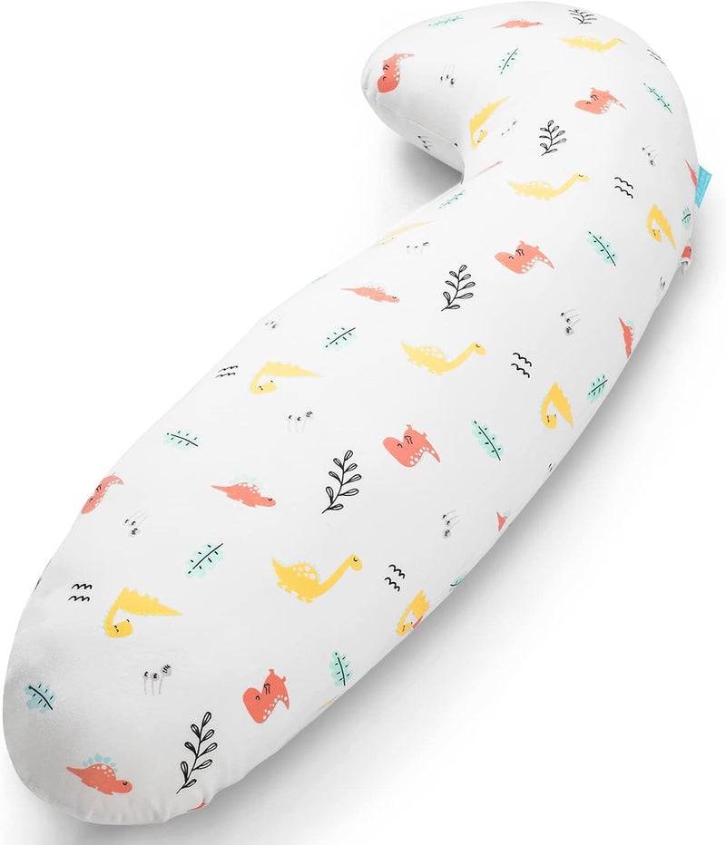 BYRIVER 35" Contour Cooling Cute Body Pillow for Kids Girls Boys, Child Hug Pillow for Sleeping, Washable Cotton Dinasour Pillow Cover, Gifts for Kids (KL) - Image 1