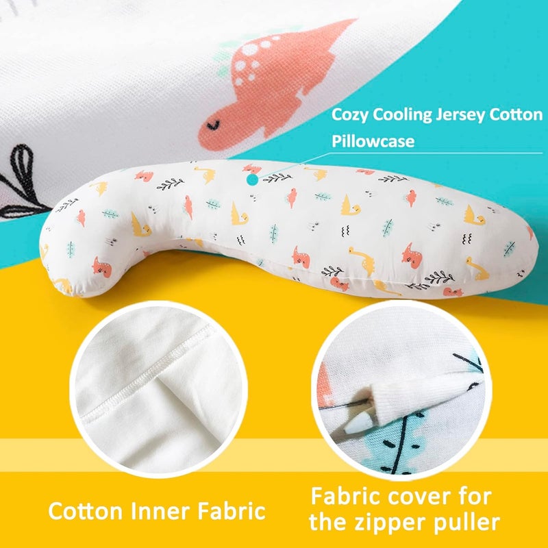 BYRIVER 35" Contour Cooling Cute Body Pillow for Kids Girls Boys, Child Hug Pillow for Sleeping, Washable Cotton Dinasour Pillow Cover, Gifts for Kids (KL) - Image 3