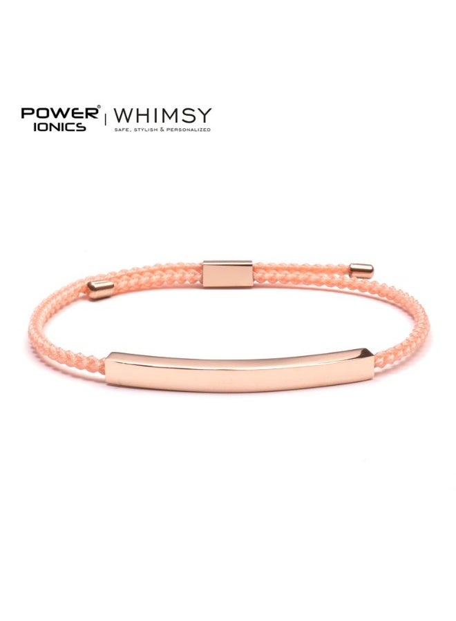 POWER IONICS Pine Luxury Versatile 18K Rose Gold Commemorative Bracelet - For Both Men and Women - Couple's Red String - Image 1