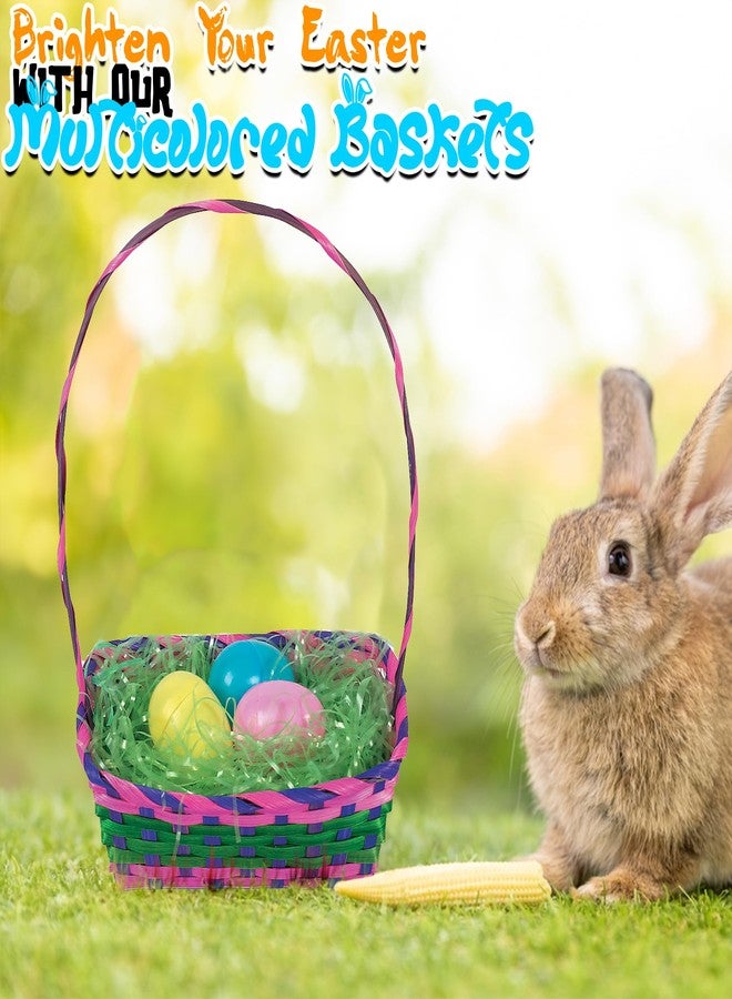 Fun Express Multicolored Rectangular Easter Baskets - Bulk set of 12, Each Basket is 3 inch x 8 inch with 10 Inch Handle - Image 4