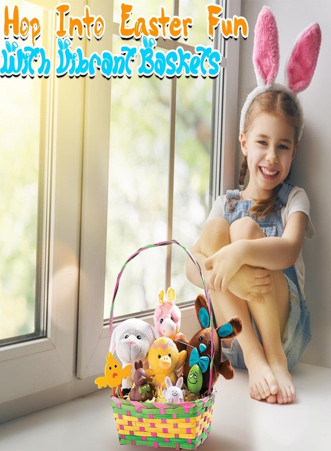 Fun Express Multicolored Rectangular Easter Baskets - Bulk set of 12, Each Basket is 3 inch x 8 inch with 10 Inch Handle - Image 5