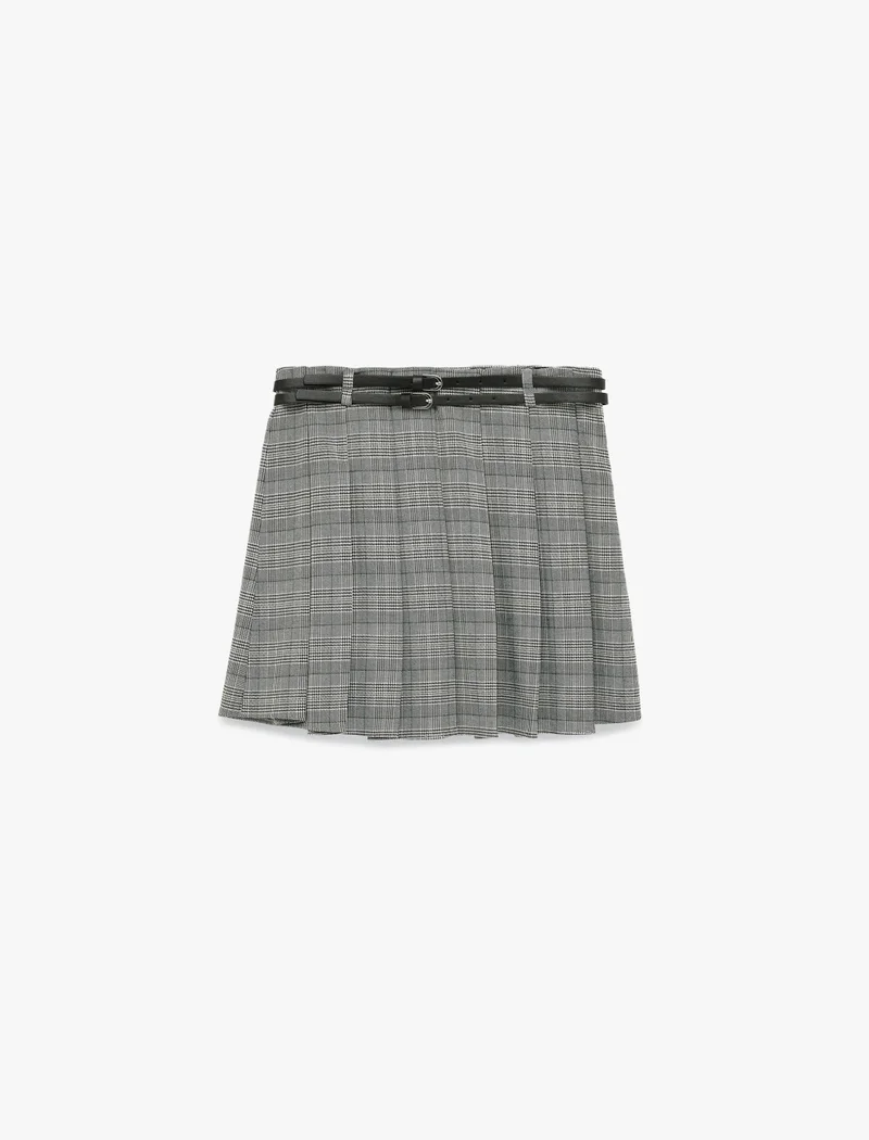 KOTON Plaid Mini Skirt