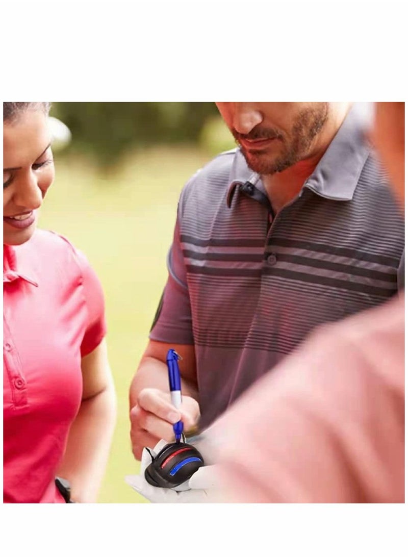 Y&D - 8 Pcs Precision Golf Ball Marker Including 4 Marking Stencils and Colors Markers, Line Tool Kit, Alignment Identification (Red + Blue Black Green Pen) - Image 1