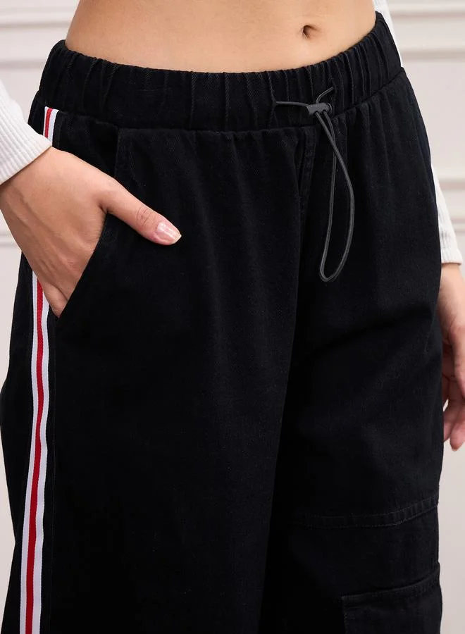 SASSAFRAS SASSAFRAS Low Rise Side Tape Cargo Jeans