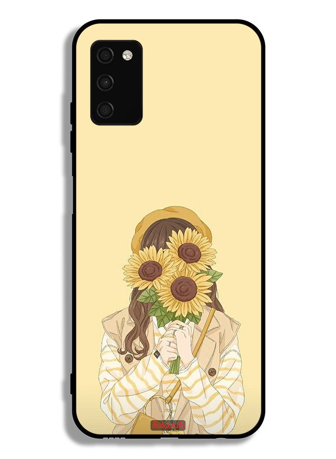 Tolwak Samsung Galaxy A02s Protective Case Cover Hide Face With Sunflowers - Image 1