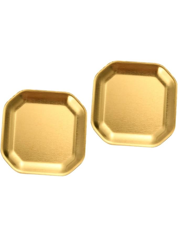 أطباق الوجبات الخفيفة الكورية الذهبية الثمانية من الفولاذ المقاوم للصدأ 12X12X0 3CM - Image 1
