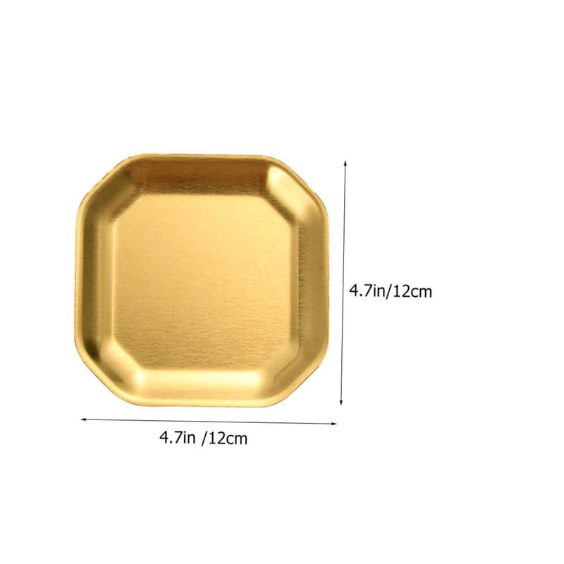 أطباق الوجبات الخفيفة الكورية الذهبية الثمانية من الفولاذ المقاوم للصدأ 12X12X0 3CM - Image 5