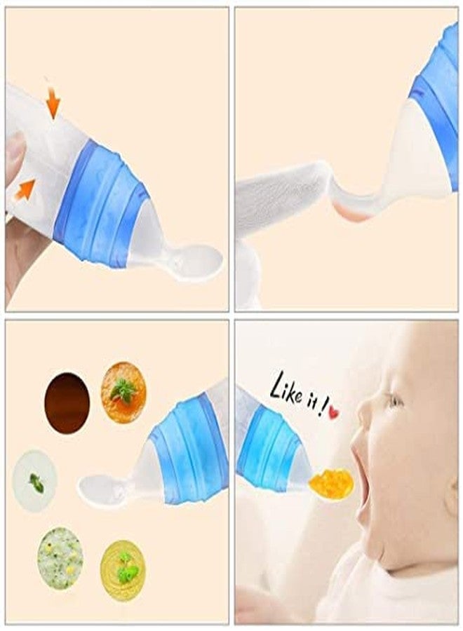 POPREX Silicone Easy Squeezy Baby Food Feeder/Food Grade Silicone Bottle Feeder for Baby Feeding - 90 ml, Blue - Image 4