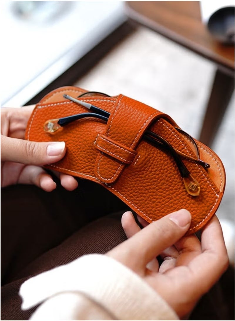 Generic Portable Eyeglass Case Portable Glasses Bag Creative Glasses Box Anti-Stress Sun Glasses Storage Bag Men & Women Myopia Glasses Protective Cover, Ultra-Fine Leather Soft & Protective (black) - Image 2