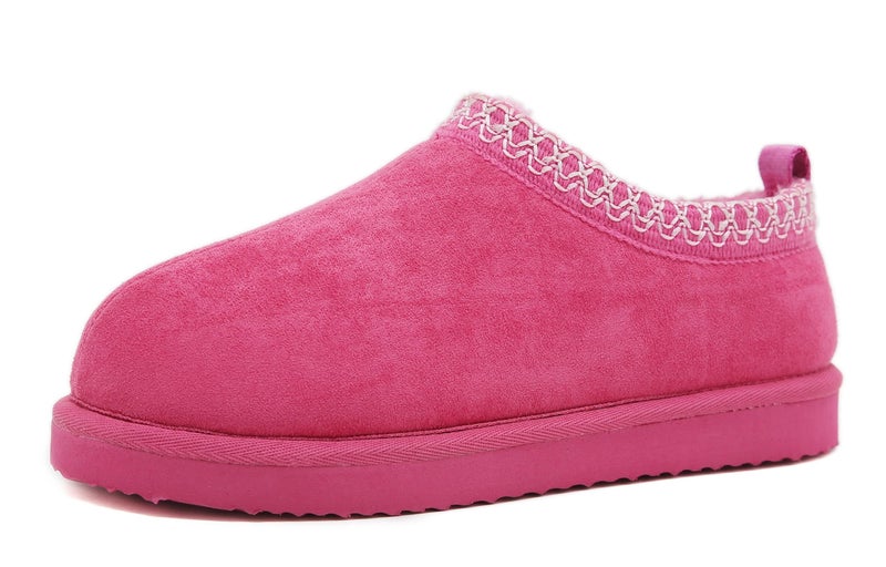 SMajong Women's Slippers Mens Platform Mini Boots Fuzzy House Slipper Fur Fleece Winter Home Shoes Indoor and Outdoor Rose US 6 Women/4.5 Men - Image 1