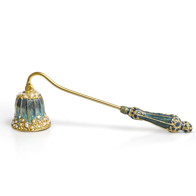 BGCTM Elegant RoyalStyle Candle Snuffer with Pearl Inlay Metal Handle for Safe and Stylish Candle Extinguishing Royal Turquoise