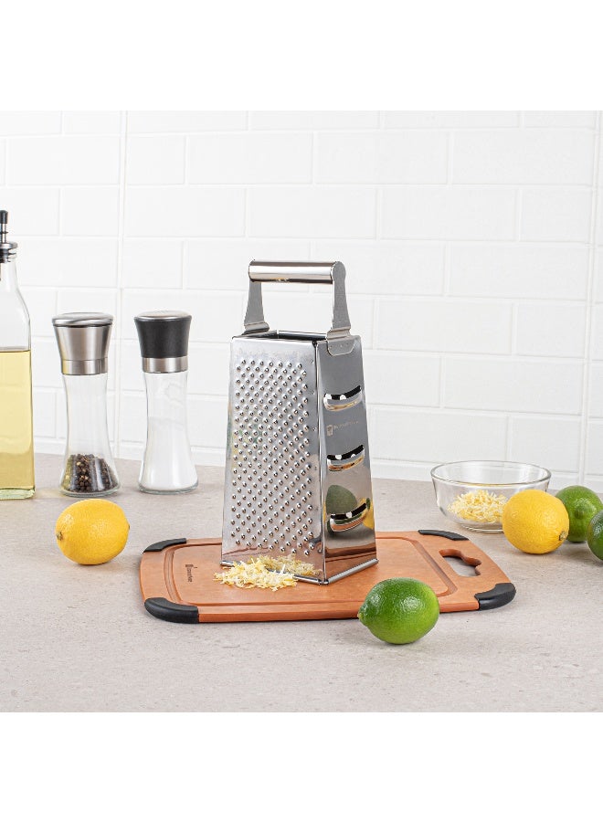 Restaurantware Met Lux Cheese Grater, 1 Heavy-Duty Box Grater - With 4 Sides, Built-In Handle, Stainless Steel Food Grater, For Vegetables And Cheese, - Image 4