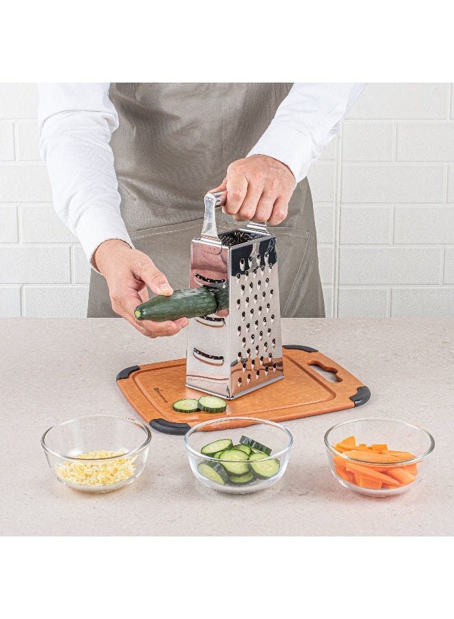 Restaurantware Met Lux Cheese Grater, 1 Heavy-Duty Box Grater - With 4 Sides, Built-In Handle, Stainless Steel Food Grater, For Vegetables And Cheese, - Image 5