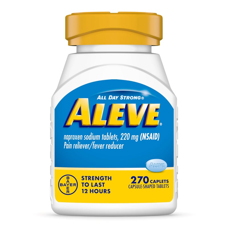 Aleve أليف مسكن للألم ومخفض للحمى نابروكسين صوديوم أقراص، تخفيف آلام الجسم، 270 حبة - Image 1