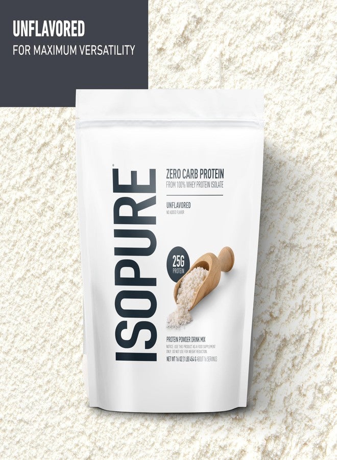 آيزوبيور مسحوق بروتين مصل اللبن المعزول النقي 100% من Isopure Zero Carb، خالٍ من الغلوتين، مع فيتامينات، بدون نكهة، 25 غرام من البروتين لكل حصة، 1 رطل، 16 حصة (قد يختلف شكل العبوة) - Image 2