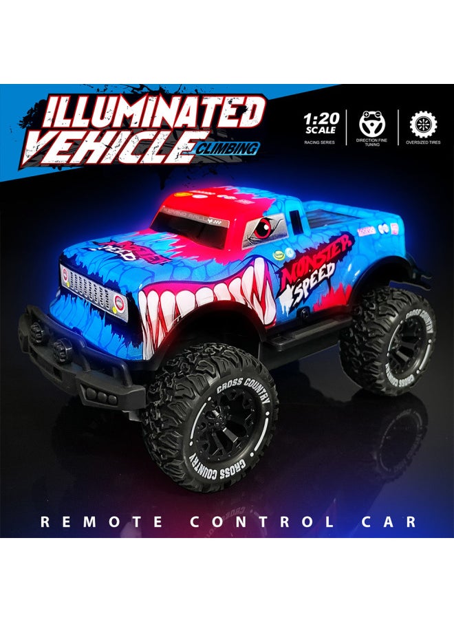 1:20 Four-way Light Off-road Remote Control Car Small Proportion Off-road Remote Control Car Non-live Children's Toy Car Batch-Color:Jy589609789Red  - Image 4