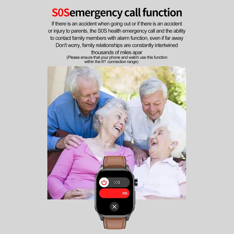Smart Watch 2.04-Inch High-Clear AMOLED Display - 24-Hour Health Monitoring Sos Emergency Call Function Fitness Watch for Men Outdoor Sports Daily Use - Image 3
