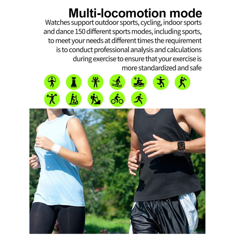 Smart Watch 2.04-Inch High-Clear AMOLED Display - 24-Hour Health Monitoring Sos Emergency Call Function Fitness Watch for Men Outdoor Sports Daily Use - Image 5