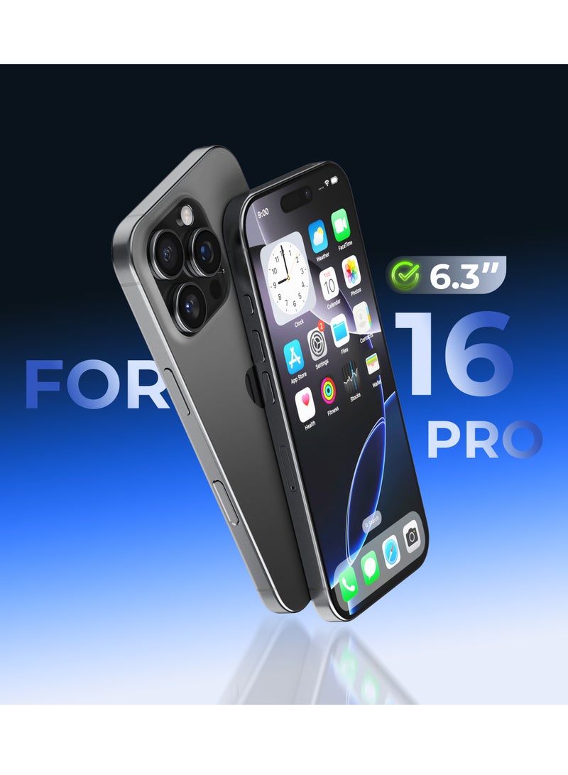 ماكسويل للالكترونيات حامي شاشة Maxwell 3D ضد الانعكاس متوافق مع iPhone 16 Pro بحجم 5.89 بوصة، يوفر وضوحًا عالي الدقة وشاشة شفافة تمامًا. يحتوي على طبقة مضادة للبصمات واللطخات، وطبقة مقاومة للغبار والكهرباء الساكنة، مما يحافظ على شاشة نظيفة. سهل التركيب ويضمن عملية تثبيت خالية من الفقاعات. - Image 5