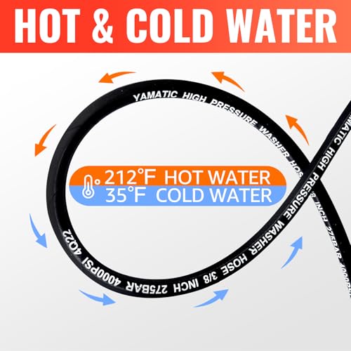 YAMATIC Pressure Washer Whip Hose with Swivel Steel Connector, 3/8 Whip Line for Pressure Washer, 8FT Jumper Hose with 3/8 Inch Quick Connect Plug - Image 5