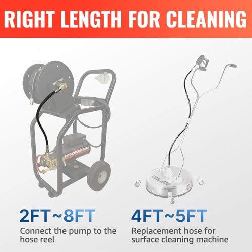 YAMATIC Pressure Washer Whip Hose with Swivel Steel Connector, 3/8 Whip Line for Pressure Washer, 8FT Jumper Hose with 3/8 Inch Quick Connect Plug - Image 4