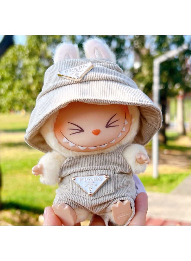 LABUBU 17cm Labubu Sit & Play Series 1st & 2nd Generation Vinyl Doll Set with Overalls and Hat 