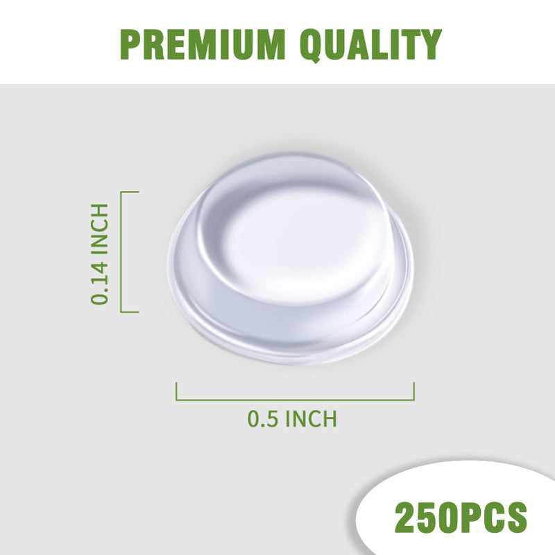 COVERCORNER Super High Viscosity Cabinet Door Bumpers -250 pcs 1/2â€Diameter Clear Adhesive Pads New PU Material Glass Hardware Bumpers for Drawers, Glass Tops, Small Furniture(250pcs) - Image 2
