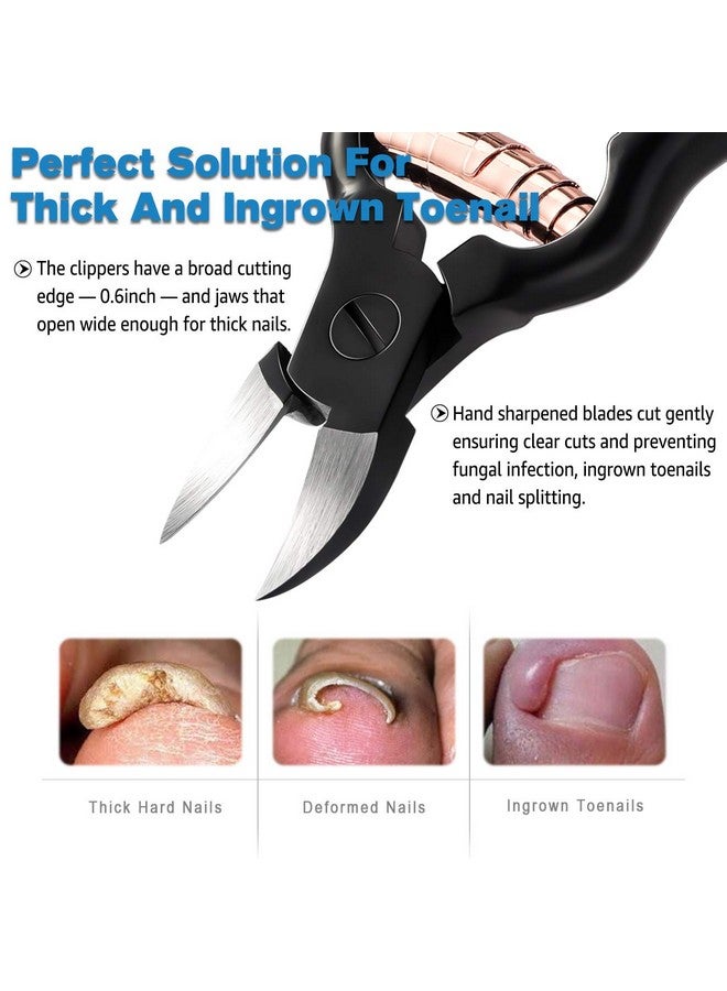 FERYES Precision Toenail Clippers For Thick Or Ingrown Toenails - Secure And Stylish Design Thick Nail Clipper - W/Leather Case - Image 3