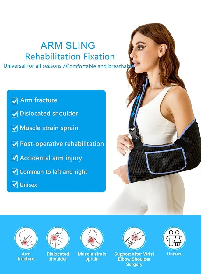 Polish'D Arm Sling Shoulder Immobilizer, Rotator Cuff Support Brace, Comfortable Medical Sling for Shoulder Injury, Left and Right Arm, Men and Women, for Broken, Dislocated, Fracture, Strain - Image 2