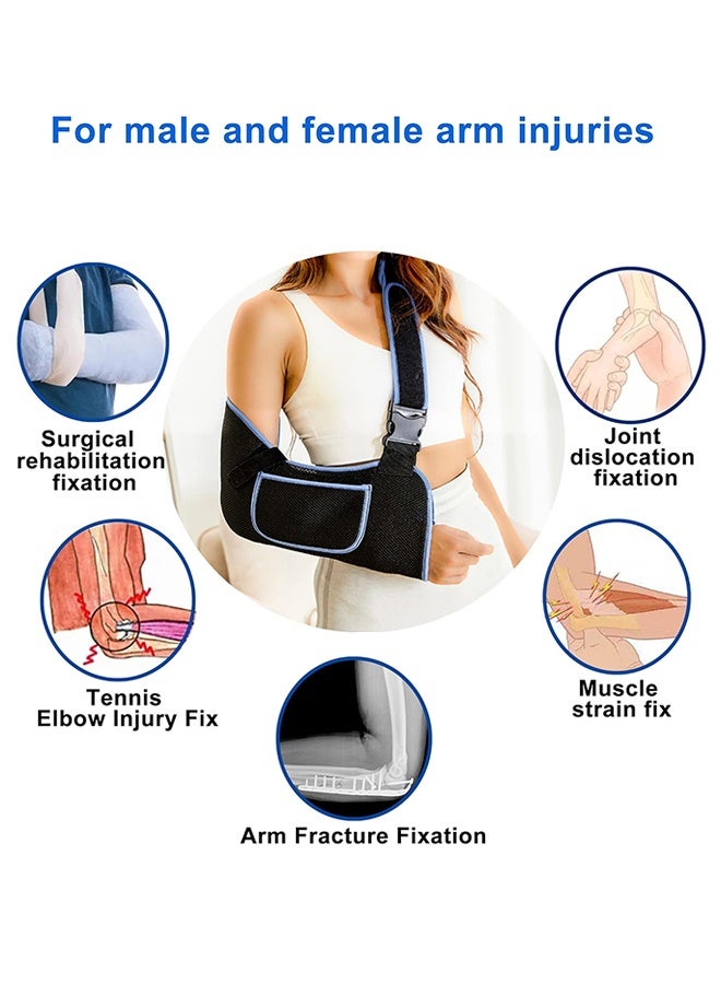 Polish'D Arm Sling Shoulder Immobilizer, Rotator Cuff Support Brace, Comfortable Medical Sling for Shoulder Injury, Left and Right Arm, Men and Women, for Broken, Dislocated, Fracture, Strain - Image 3