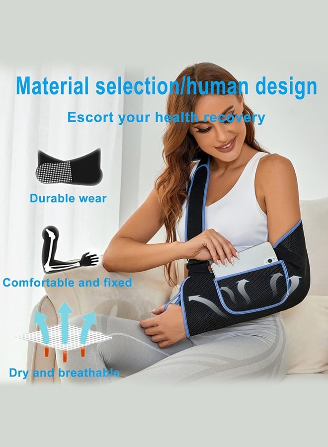 Polish'D Arm Sling Shoulder Immobilizer, Rotator Cuff Support Brace, Comfortable Medical Sling for Shoulder Injury, Left and Right Arm, Men and Women, for Broken, Dislocated, Fracture, Strain - Image 5