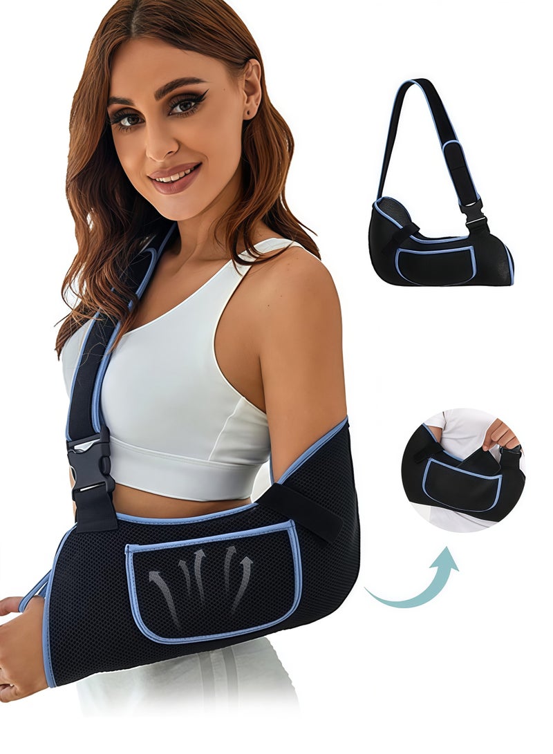 Polish'D Arm Sling Shoulder Immobilizer, Rotator Cuff Support Brace, Comfortable Medical Sling for Shoulder Injury, Left and Right Arm, Men and Women, for Broken, Dislocated, Fracture, Strain - Image 1