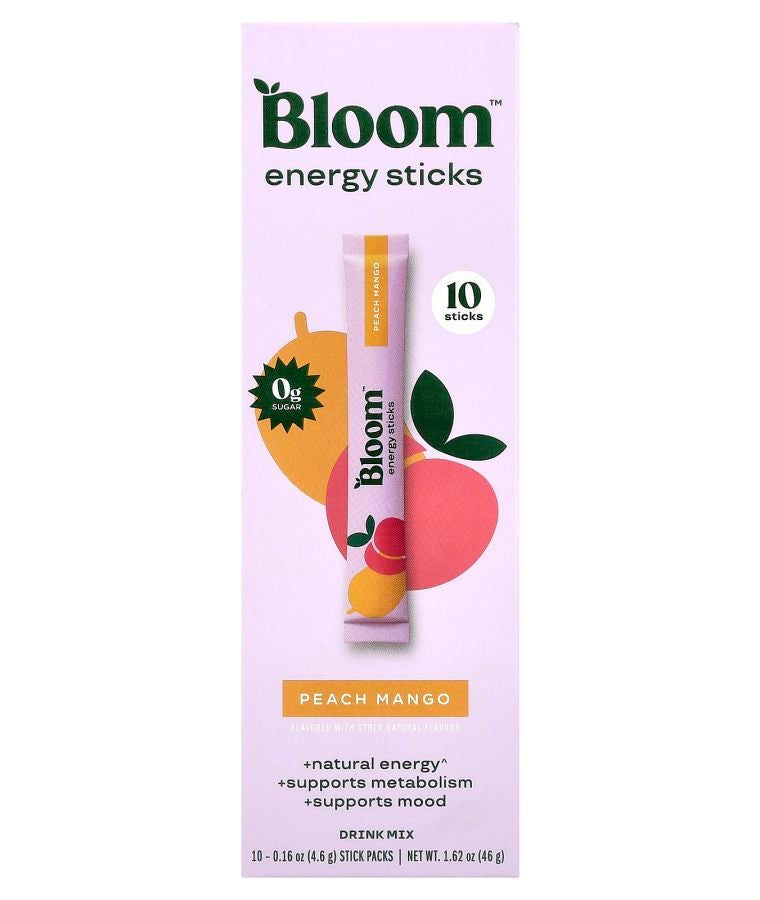 BLOOM Energy Sticks Peach Mango  10 Stick Packs 0.16 oz (4.6 g) Each