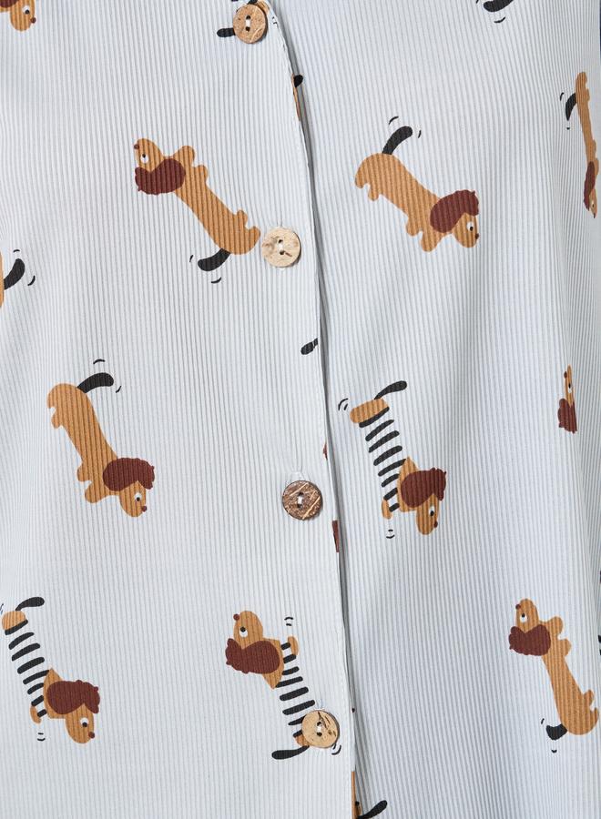 Styli Allover Printed Tops&Pants Pajama Long Sets - Image 3