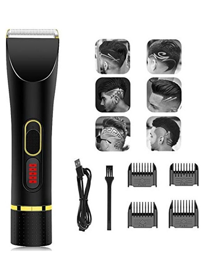 Professional Rechargeable Electric Hair Trimmer Set For Men Black/Golden - Image 1