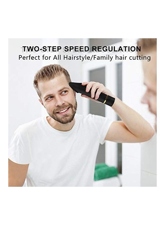 Professional Rechargeable Electric Hair Trimmer Set For Men Black/Golden - Image 3
