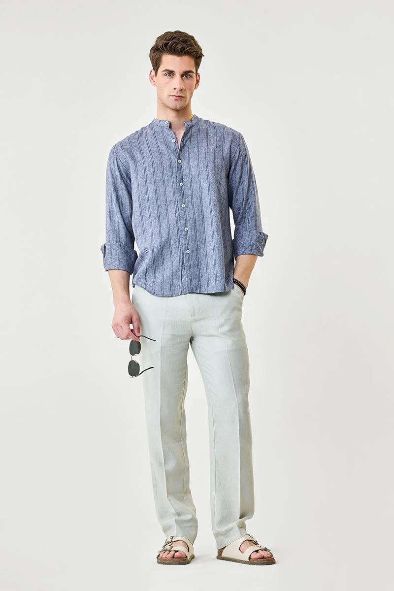 SNITCH Straight Fit 100% Linen Luxe Trousers