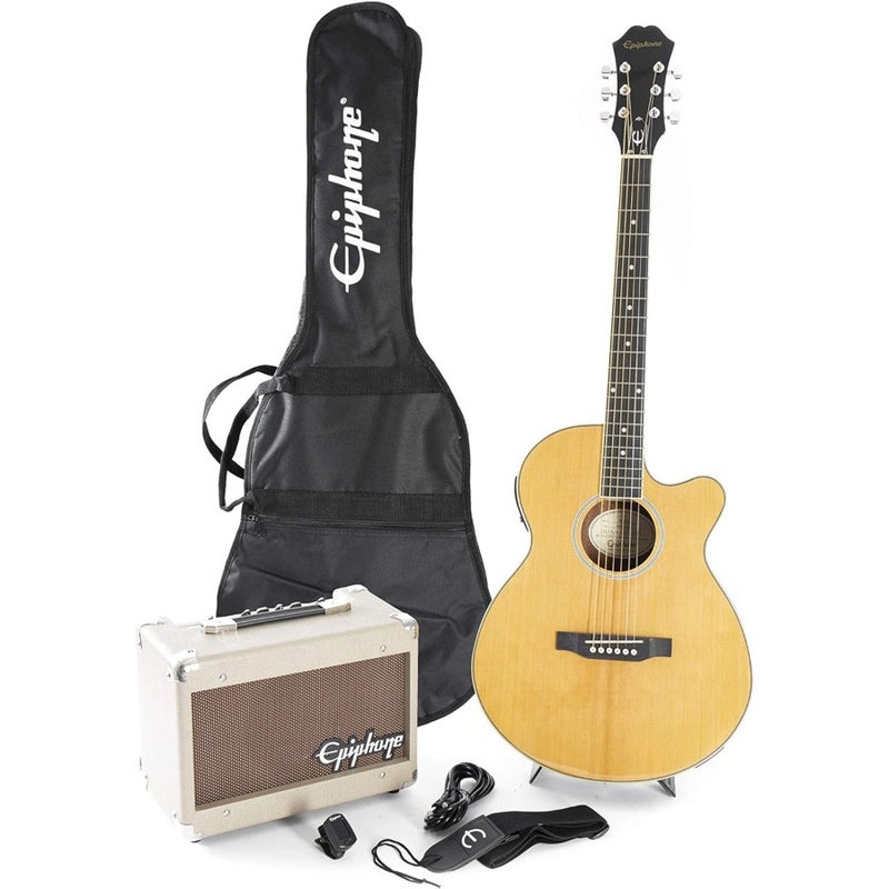 Epiphone PPGR-EEP4NACH1 PR-4E Player Pack Acoustic-Electric Guitar - Natural - Image 1