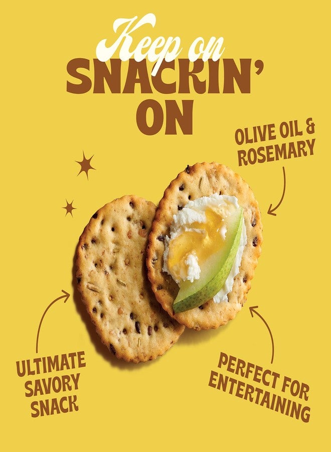 Back to Nature Rosemary & Olive Oil Stoneground Wheat Crackers, Non-GMO, Plant-Based Snack Cracker, Made with Whole Grains & Flax Seed, 5oz Box - Image 3