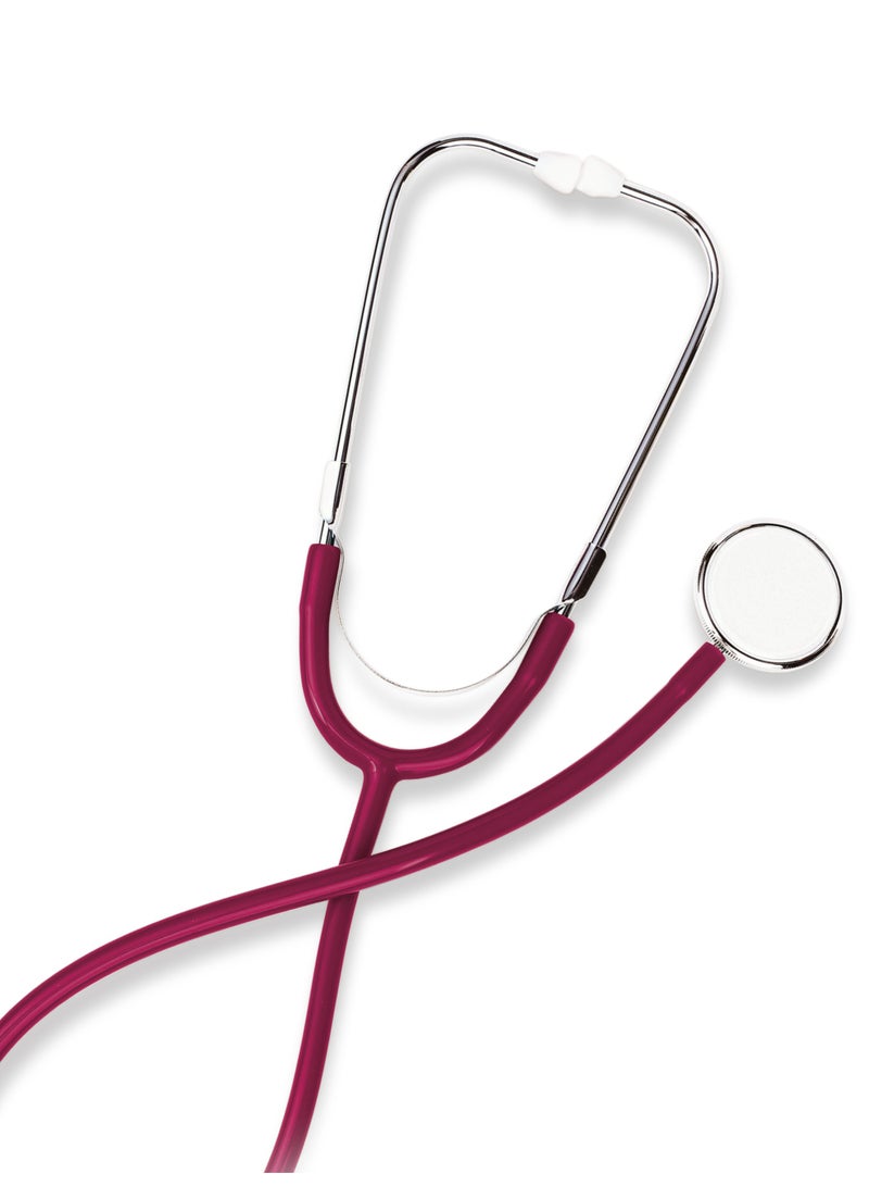 B.Well WS-1 Bordeaux Professional Single-Head Stethoscope with Soft Ear Tips & Storage Bag - Image 1
