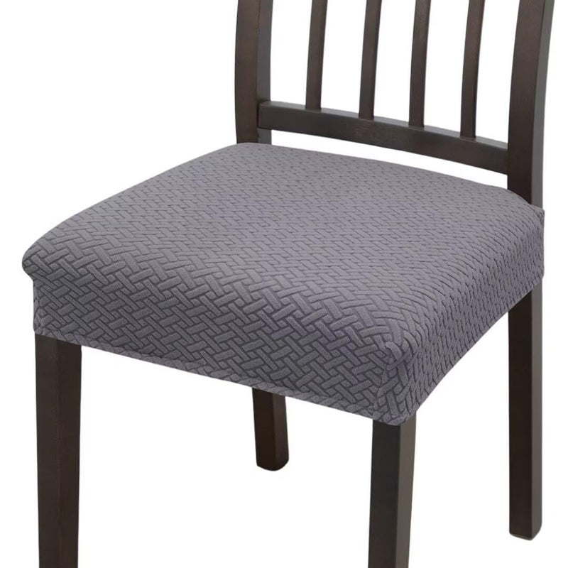 FUANGUI أغطية كرسي الطعام Fuangui مجموعة من 2 تمتد جاكار قابلة للإزالة وقابلة للغسل مقعد المقعد كرسي واقي كرسي وسادة المطبخ المطبخ. - Image 1