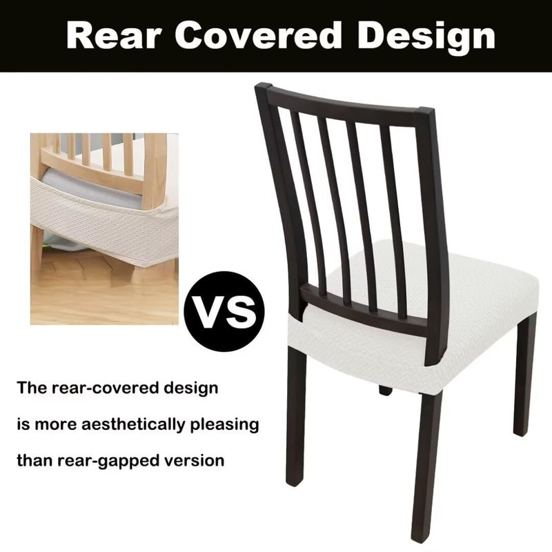 FUANGUI أغطية كرسي الطعام Fuangui مجموعة من 2 تمتد جاكار قابلة للإزالة وقابلة للغسل مقعد المقعد كرسي واقي كرسي وسادة المطبخ المطبخ. - Image 2