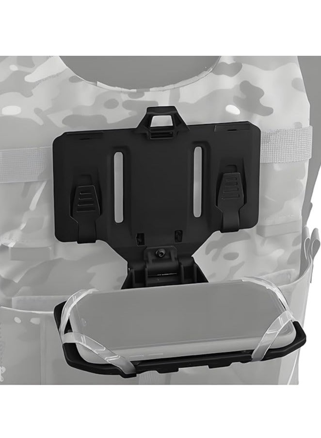 General Tactical Vest Phone Holder Universal Phone Holder Chest Mounting Plate Holder for 4.7"-6.7" Size Screen (Black)  - Image 2