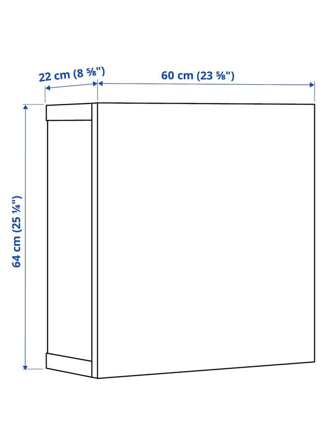 Zaboon Wall-mounted cabinet combination, black-brown/Glassvik black, 60x22x64 cm - Image 3