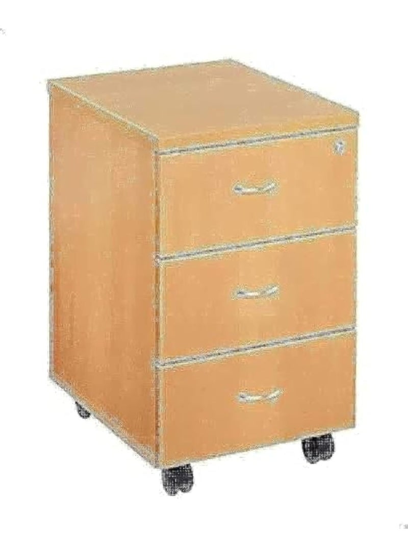 Mobile Wooden Drawer Unit with Wheels – Engineered Wood Storage Cabinet for Home & Office Organization
